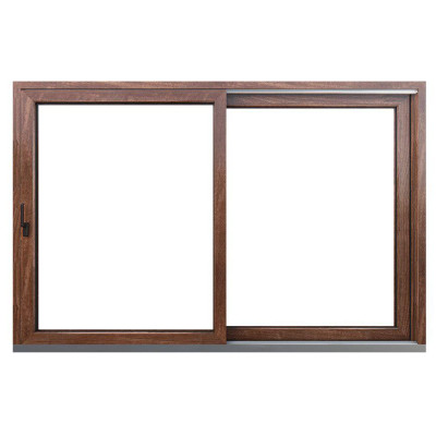 2 Panel Sliding Brown Patio Door 